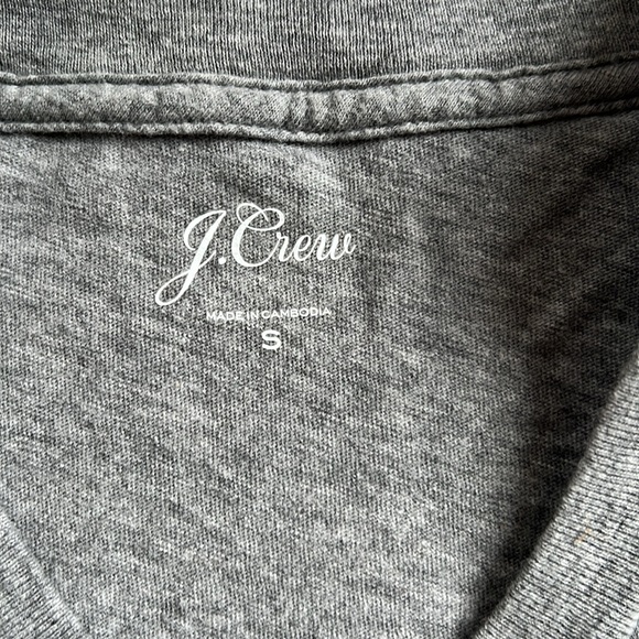 J. Crew Grey Fancy Pants Embroidered Tshirt Sz S - Picture 6 of 7